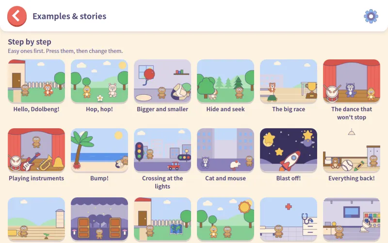 The list of examples and story books.