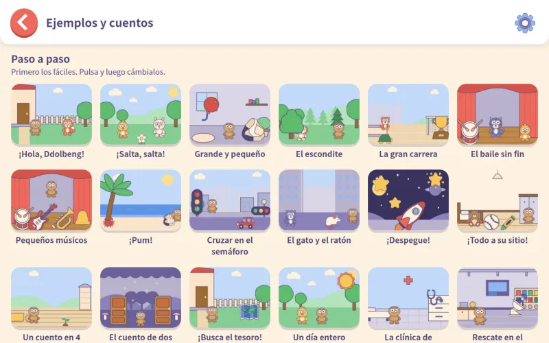 Lista de ejemplos y cuentos.